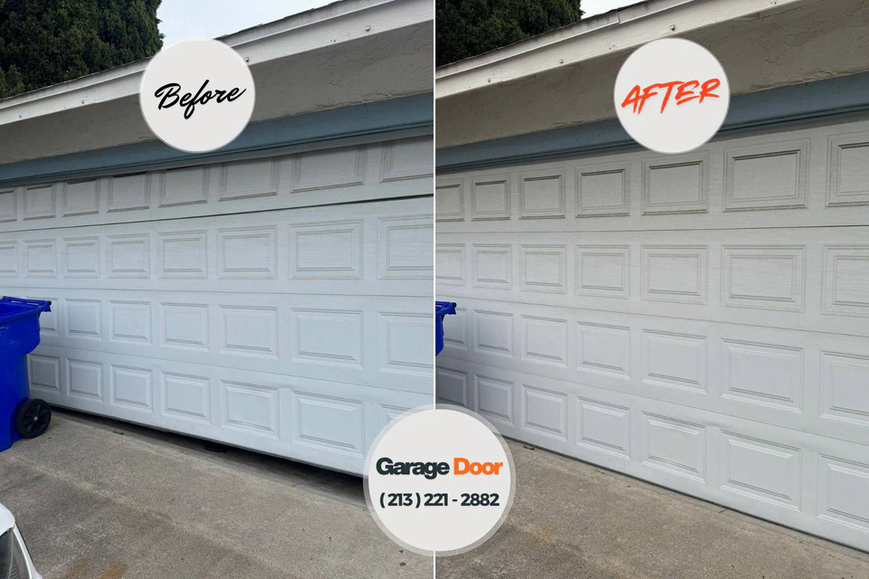 Before and after: garage door repair Seven Hills, OH